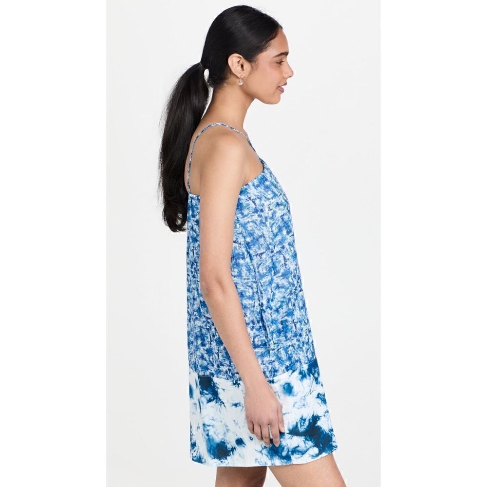 NWT AMUR Aminah Halter Dress in Mykonos Blue Brushstrokes, Size 2 - Picture 7 of 16